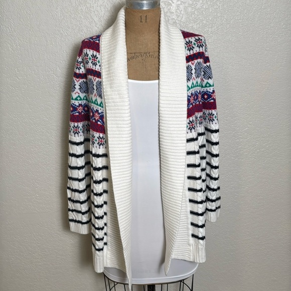 Talbots Women's Small Cardigan White with‎ Black Stripes NWT - Picture 1 of 10